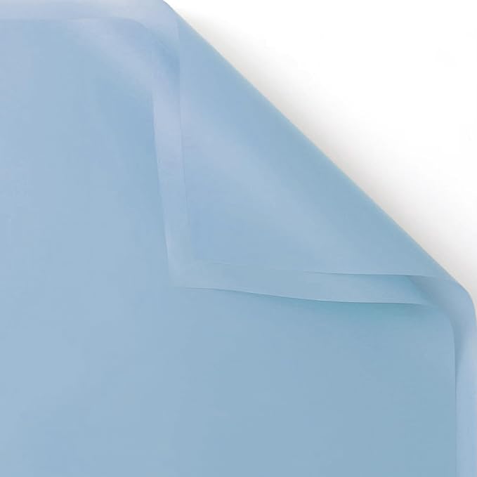 Light Blue - Flower Wrapping Paper, Waterproof, 24″x 24″, 20 sheets per pack, 2-Sided Design