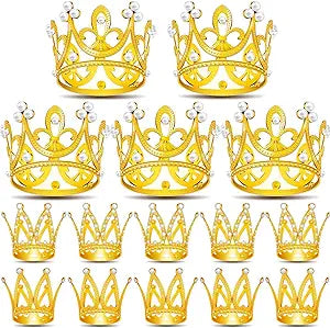 Gold (Xtra Small) Crown for Bouquets - - Pack of 12