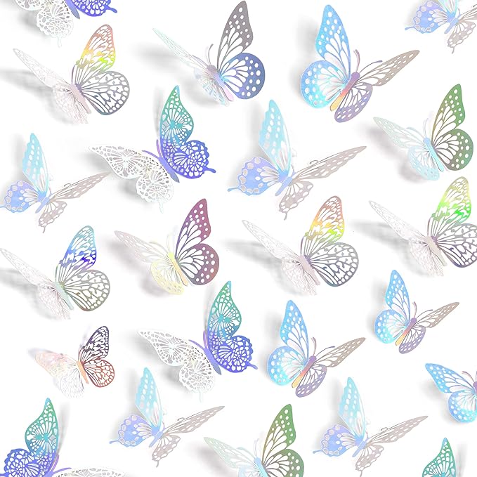 Technicolor - 3D Stick-On Butterflies, Pack of 12