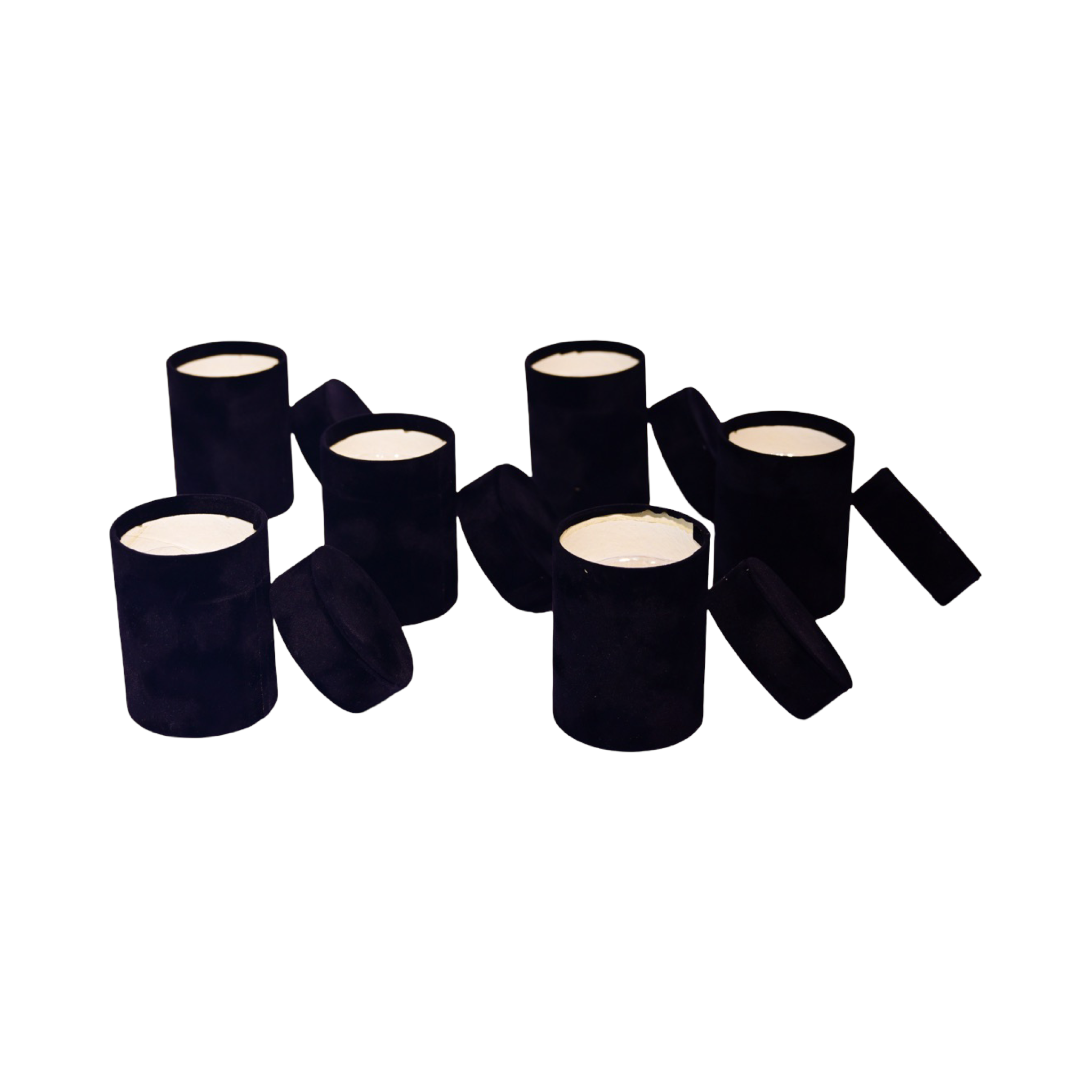 Black - Single Rose Velvet Boxes - Pack of 6