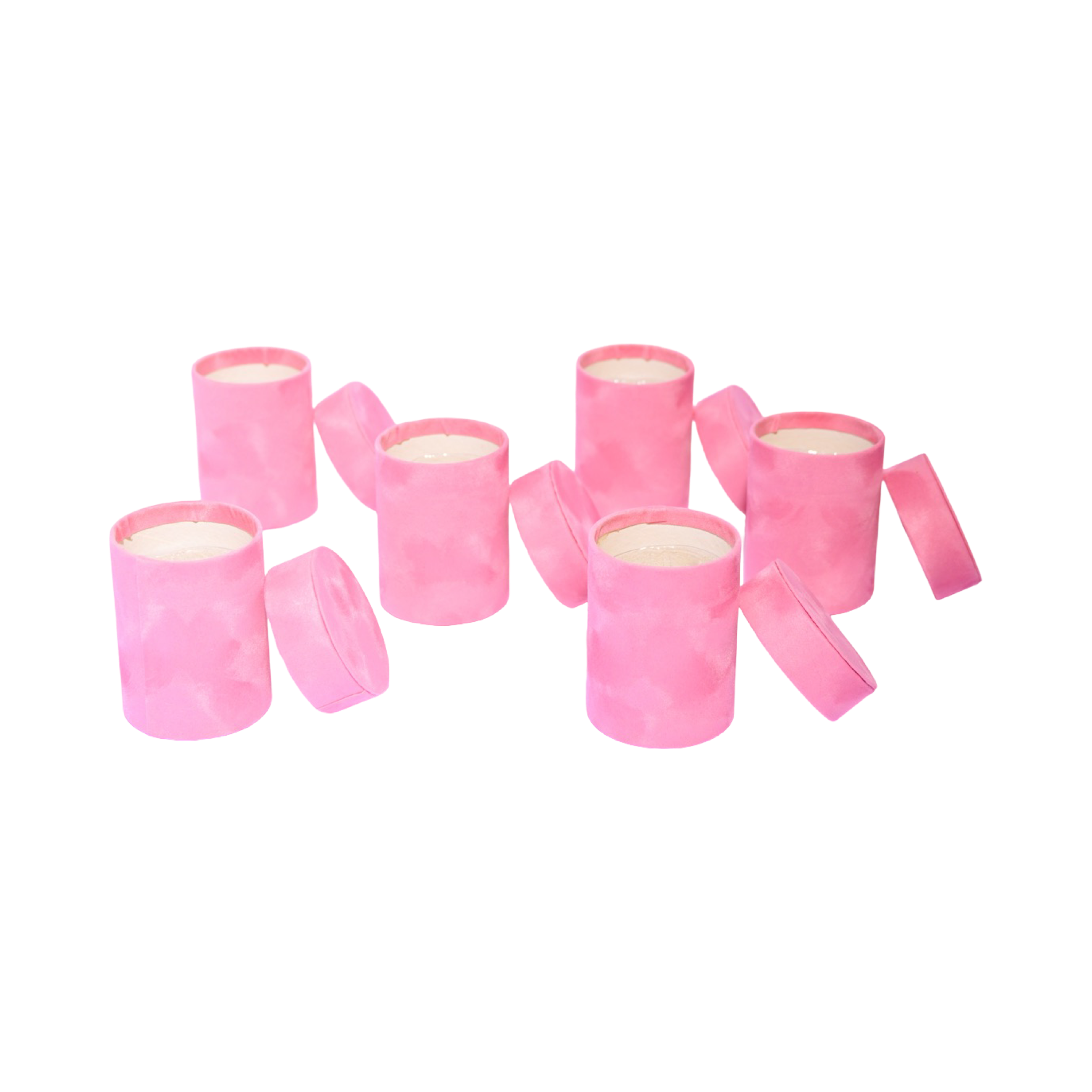 Pink - Single Rose Velvet Boxes - Pack of 6