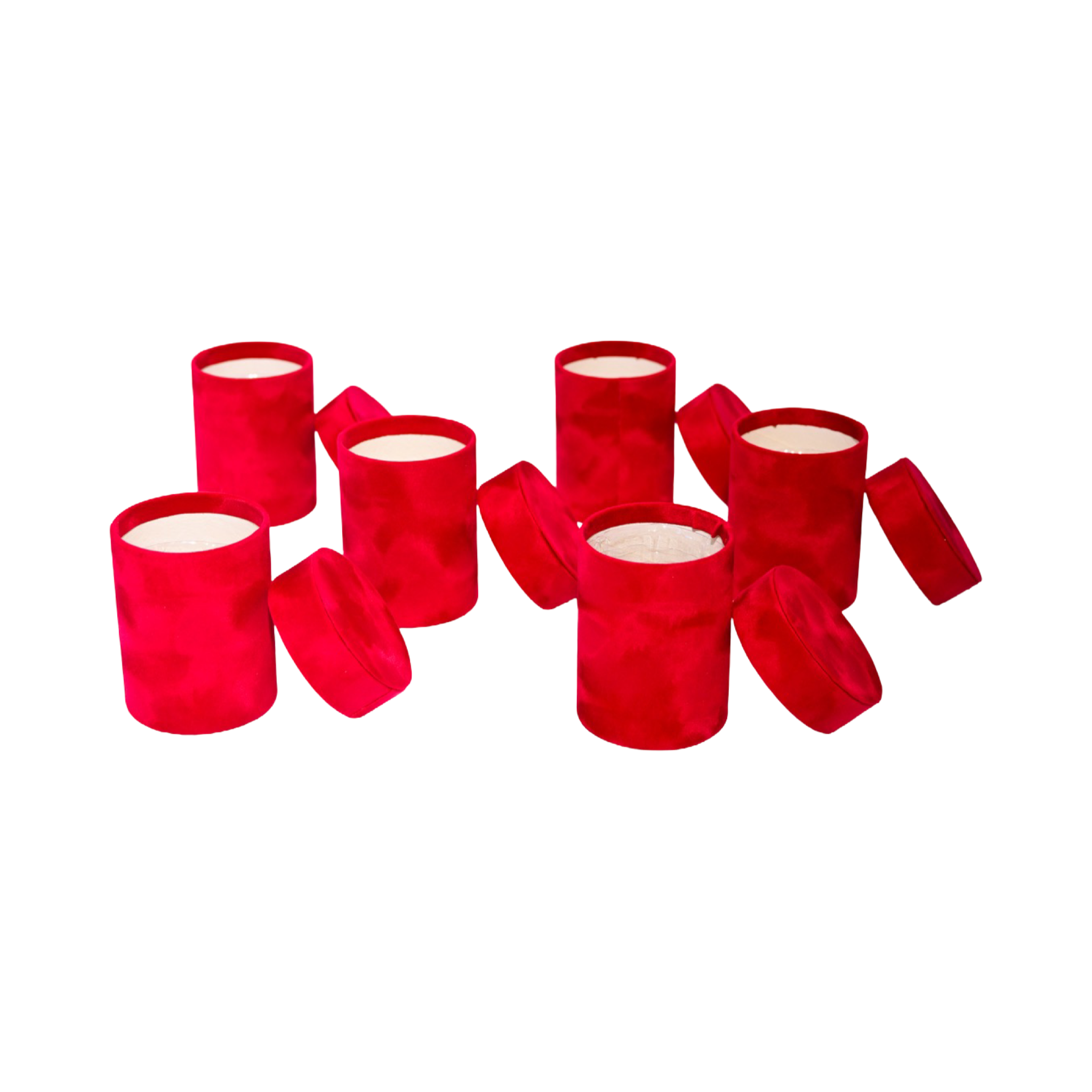 Red - Single Rose Velvet Boxes - Pack of 6