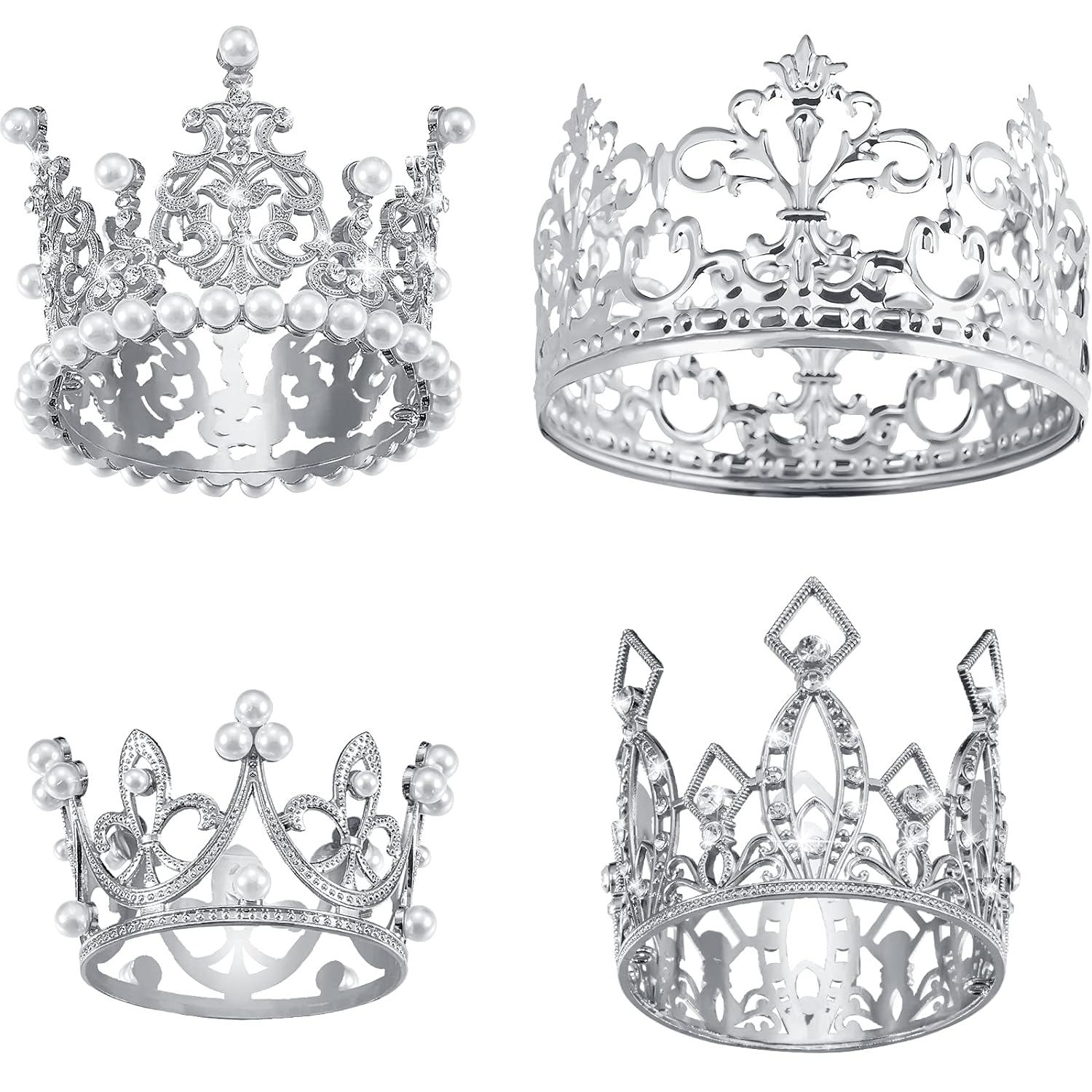 Silver (Medium) Crown for Bouquets - Pack of 12