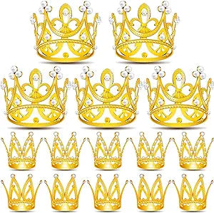 Gold (Xtra Small) Crown for Bouquets -  - Pack of 12
