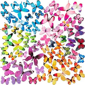 Multi Color 3D Stick-On Butterflies, Pack of 12
