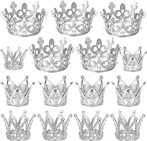 Silver (Xtra Small) Crown for Bouquets -  Pack of 12
