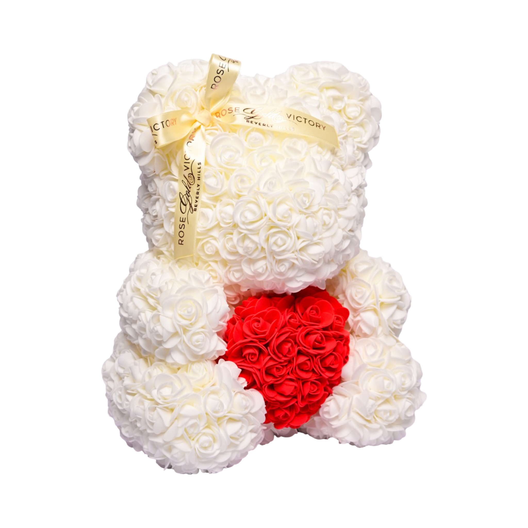 White with read heart- Rose Bear