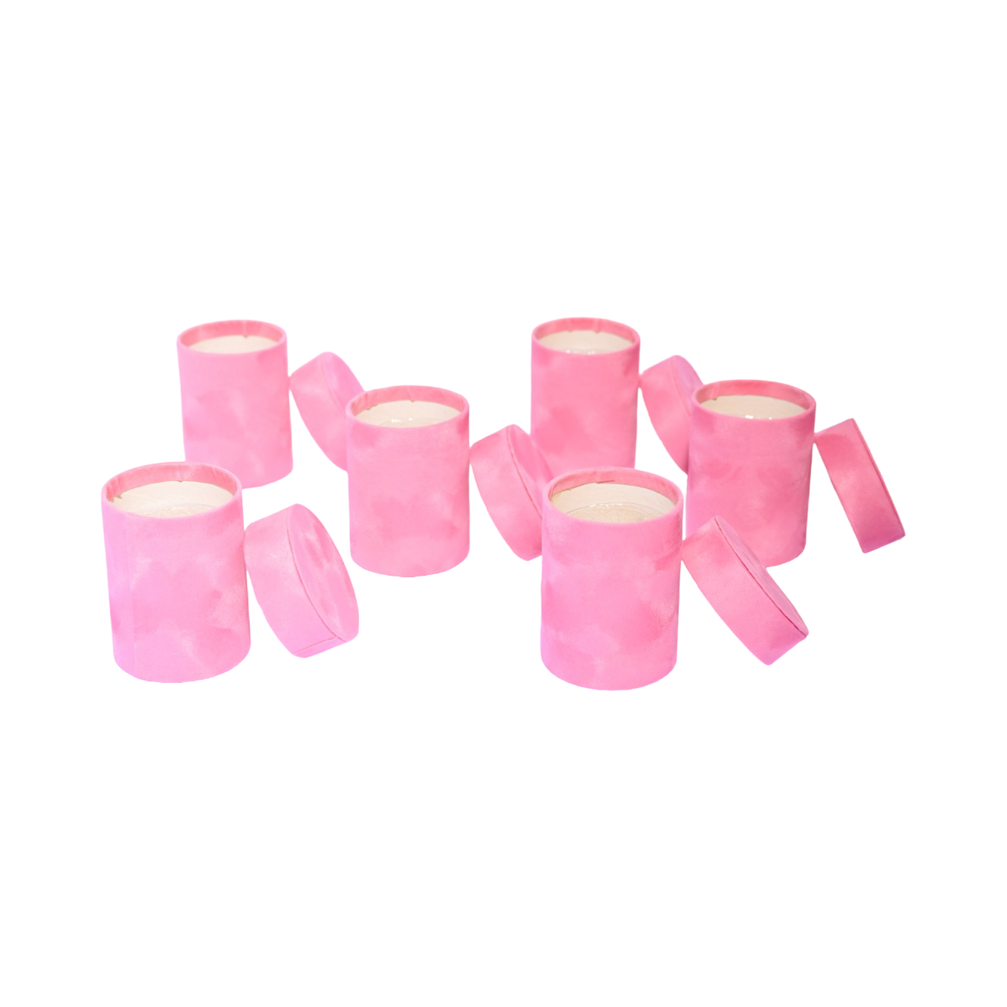 Pink - Single Rose Velvet Boxes -  Pack of 6