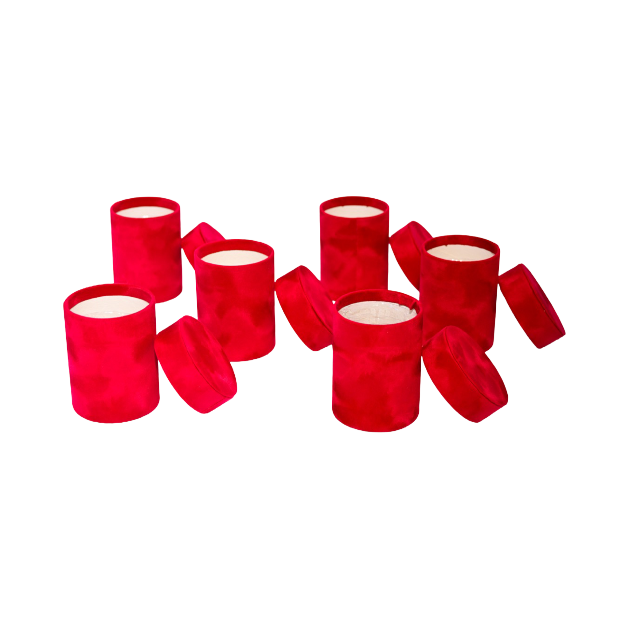Red - Single Rose Velvet Boxes -  Pack of 6