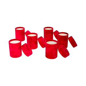 Red - Single Rose Velvet Boxes -  Pack of 6