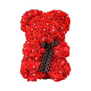 Rhinestone and Red- Mini Rose Bear